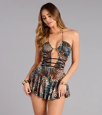Savage Rhythm Mesh Mini Dress