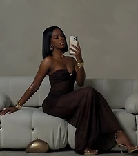 Midnight Mirage Mesh Strapless Maxi Dress