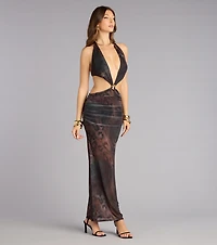 Edge of Allure Halter Maxi Dress