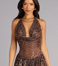 Sunset Muse Tie-Dye Halter Mini Dress