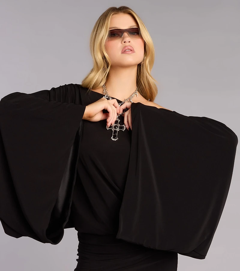 Effortlessly Extra Off-The-Shoulder Mini Dress