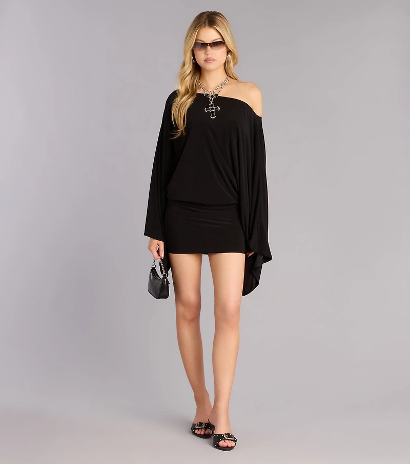 Effortlessly Extra Off-The-Shoulder Mini Dress