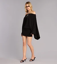Effortlessly Extra Off-The-Shoulder Mini Dress