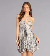 Cool Confidence Animal Print A-Line Mini Dress