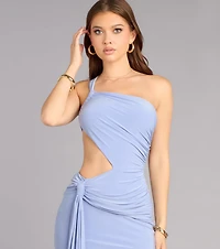 Sleek Moves One-Shoulder Cutout Mini Dress