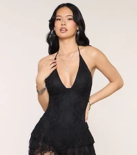 Stolen Glances Lace Mini Dress