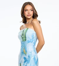 Flower Hour Sequin Bodycon Mini Dress
