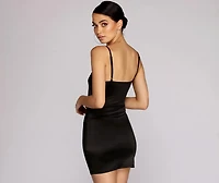 Striking Satin Mini Dress