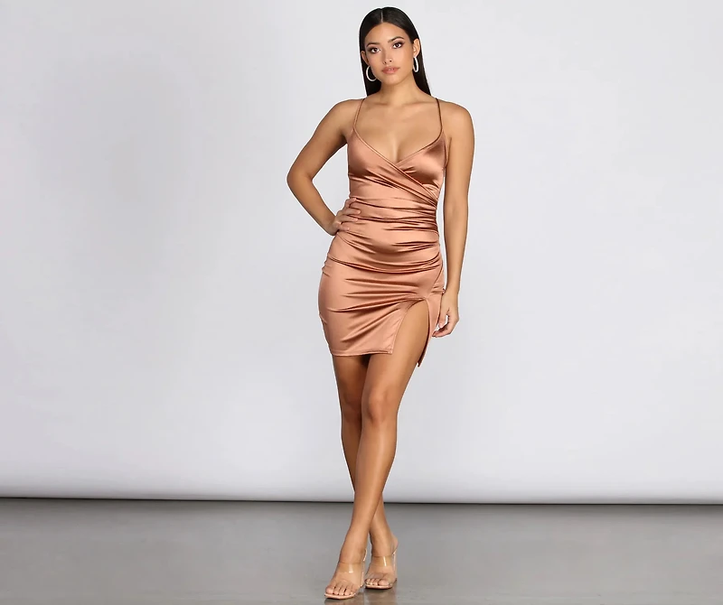 Glamorous Diva Satin Mini Dress