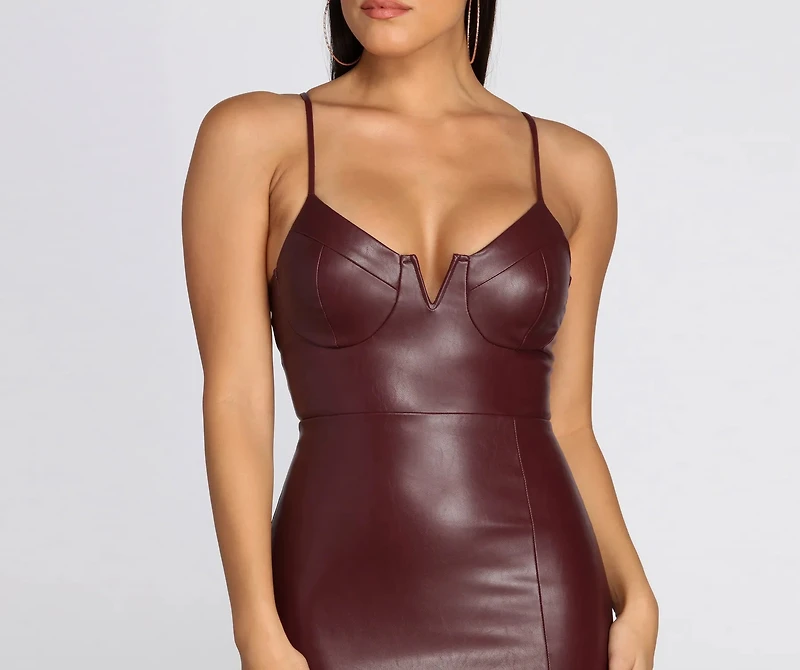 Edge It Up Faux Leather Mini Dress