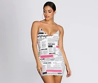 All Knit Together Newspaper Mini Dress
