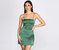 Feeling Stunning Satin Mini Dress