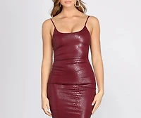 Snake Believe PU Mini Dress