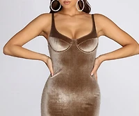 Scoop Neck Velvet Mini Dress