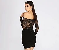 Lovely Look Lace Off Shoulder Mini Dress