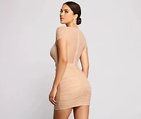 Mesh Is More Ruched Mini Dress