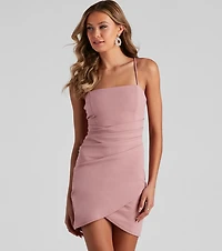Wrapped Stylish Crepe Mini Dress
