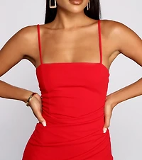 Wrapped Stylish Crepe Mini Dress