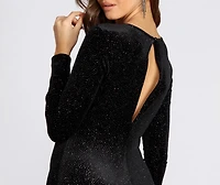 Long Sleeve Glitter Mini Dress