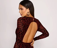 So Fierce Velvet Burnout Leopard Print Mini Dress