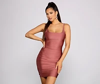 Sleek And Stunning Ruched Knit Mini Dress