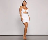 Twist And Pose Ruched Mini Dress