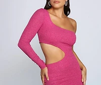 The A-List One Shoulder Glitter Dress