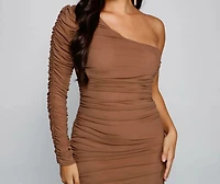 Majorly Chic One-Shoulder Mini Dress