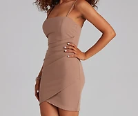 Sound the Alarm Crepe Wrap Mini Dress
