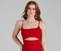 The Club Square Neck Cutout Dress