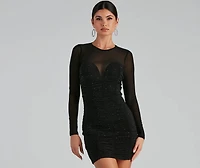 Moment To Sparkle Mesh Mini Dress