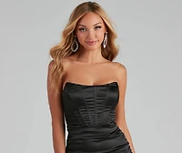 Sultry Satin Corset Mini Dress