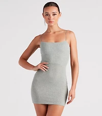 Glow Up Glitter Strappy Back Mini Dress