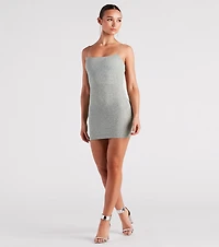Glow Up Glitter Strappy Back Mini Dress