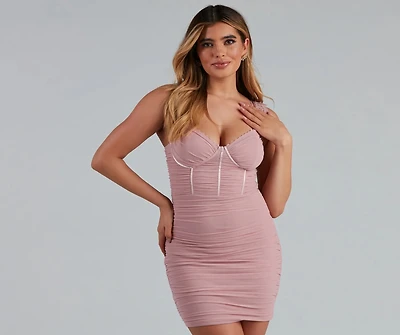Take It Up A Notch Ruched Mini Dress