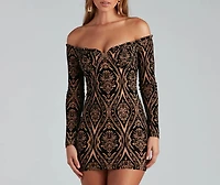 Regal Glam Off The Shoulder Bodycon