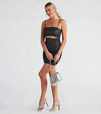 After Glow Glitter Mesh Mini Dress