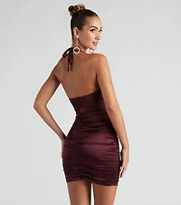 On The Move Satin Mini Dress