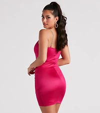 Subtle Shine Satin Short Dress