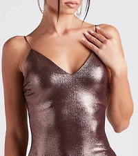 Own The Spotlight Metallic Dress