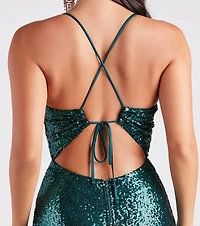 Spread Your Sparkle Sequin Tie Back Dress
