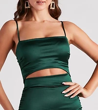 Into The Club Satin Cutout Dress