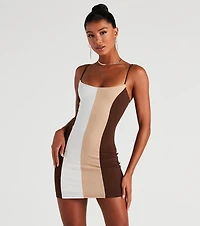 Falling For Color Block Crepe Dress