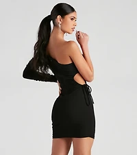 Arm Candy One Shoulder Mini Dress