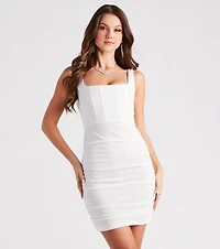 Total Bombshell Ruched Mini Dress