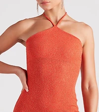 Glitter Goals Halter Mini Dress