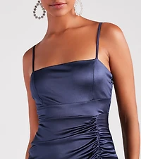 Sultry Attitude Satin Bodycon Dress