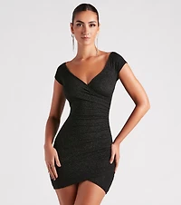 Radiant Glitter Off-The-Shoulder Dress