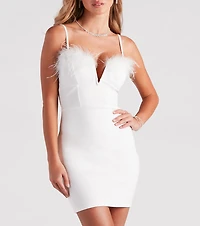 Dreamy Diva Marabou Crepe Dress