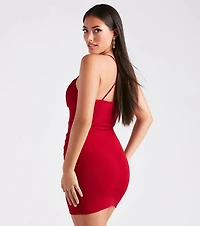 Hot Commodity Wrap-Front Bodycon Mini Dress